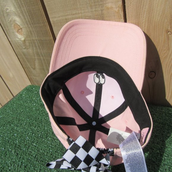Vans Off The Wall Lazy Oaf Not Now Pink Black & White Bow Baseball Hat Cap - Picture 7 of 9